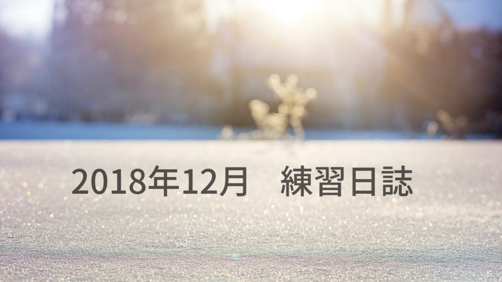 マラソン 2018年12月の練習日誌